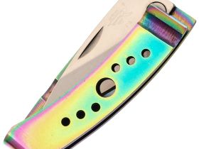 Складной нож нажим для денег Sanrenmu 6031LUE-SX, сталь 8Cr13MoV, рукоять нержавеющая сталь, градиент