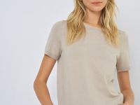 Базовый джемпер с коротким рукавом, Бежевый