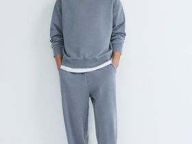 Свитшот с эффектом стирки, Синий