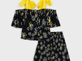 Комплект текстильный для девочек: топ, шорты