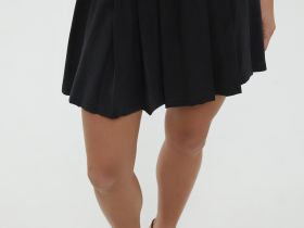 Плисированная юбка-мини на резинке