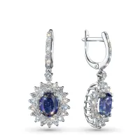 Серьги из белого золота с сапфирами э4758сг08220453