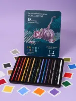 Набор карандашей пастельных монолитов Малевичъ "GrafArt", 15 цветов