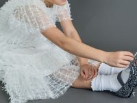 Платье с бантиками для девочек, Белый