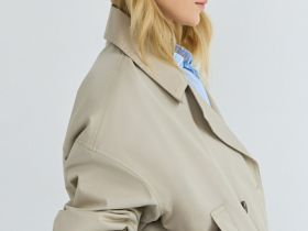 Укороченный тренч, Бежевый