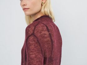 Полупрозрачный джемпер с шерстью альпака, Фиолетовый