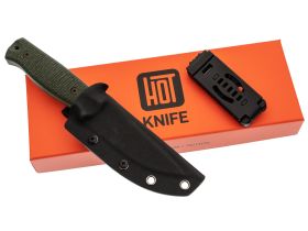 Охотничий нож Hot Knife Hoot, сталь D2 cerakote camo, рукоять зелёная микарта