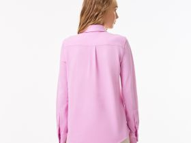 Женская хлопковая рубашка Lacoste с нашивкой-логотипом