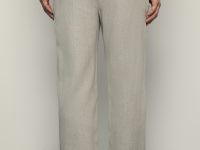 Брюки изо льна с эластичным поясом