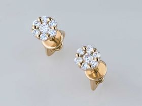 Пусеты из желтого золота с бриллиантами э0301пс04152800