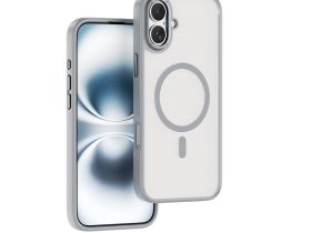 Чехол-накладка Wiwu Armor Pro Magsafe (FGG-012) для iPhone 16 пластиковый прозрачно-белый (белая рамка)