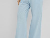 Прямые брюки из хлопка, Голубой