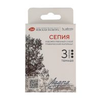 Набор сухих графических материалов "Ладога" сепия тёмная, 3 мелка