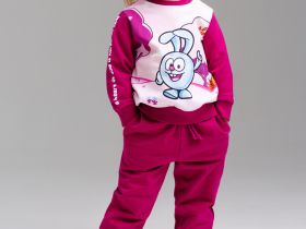 Комплект детский трикотажный для девочек: толстовка, брюки