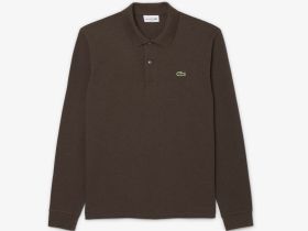 Мужское поло Lacoste L.12.21 классического кроя с длинным рукавом
