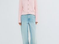 Укороченный кардиган, Розовый