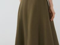 Длинная юбка А-силуэта, Зеленый