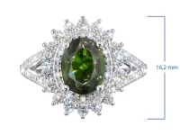 Кольцо из белого золота с хромдиопсидом э4754кц08220453