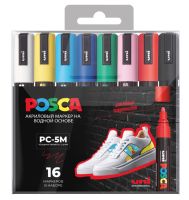 Набор маркеров POSCA PC-5M Стандартные цвета, 16 шт
