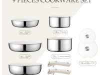 CAROTE Набор кухонной посуды из нержавеющей стали 9 предметов ‎CAROTE