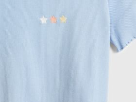 Футболка в рубчик для девочек, Голубой