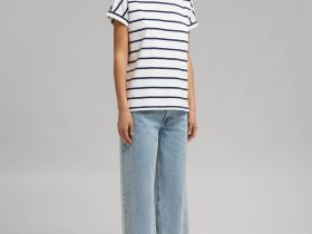 Свободная футболка в полоску из хлопкового джерси