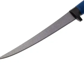 Нож филейный Marttiini, сталь X20Cr13, рукоять резина, синий, в чехле