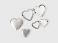 Серьги-локеты в форме сердца, 2 пары, Серебряный