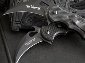 Складной нож Fox Karambit, сталь N690, рукоять стеклотекстолит G-10, чёрный