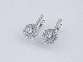 Серьги из белого золота с бриллиантами э0901сг02185000