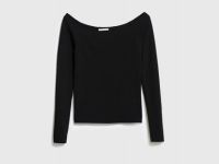 Лонгслив с открытыми плечами, Черный