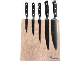 Подставка настольная магнитная для 5 ножей Woodinhome KS002LSOW, дуб беленый