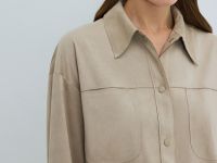 Рубашка из искусственной замши, Бежевый