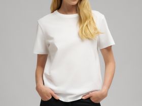 Футболка прямого кроя из мерсеризованного хлопка