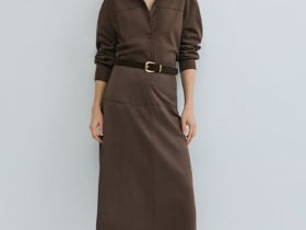 Рубашка из искусственной замши, Коричневый