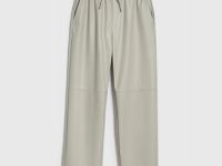 Брюки из искусственной кожи, Бежевый