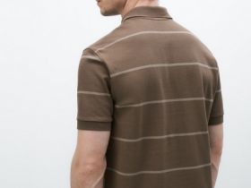 Поло в полоску, Серый