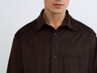 Плотная рубашка из трикотажа, Коричневый