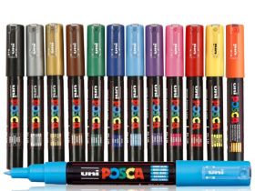 Маркер UNI "POSCA" PC-1M, 0,7 мм, наконечник пулевидный, все цвета