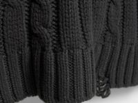 Вязаный джемпер поло с косами, Зеленый