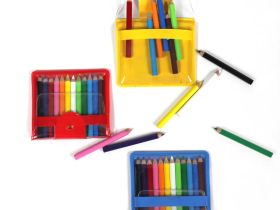 Набор мини-карандаши цветные Talent Toys 12 шт в сумочке