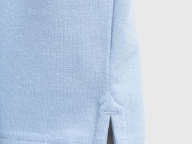 Поло с воротником-стойкой, Голубой