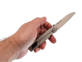 Складной нож Mr.Blade Style stonewashed сталь N690, рукоять Grey Titanium