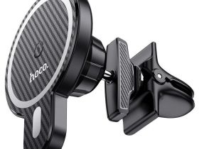Автомобильный держатель Hoco (CA85) для смартфона с беспроводной зарядкой 5W/7W/10W/15W в воздуховод (черный)
