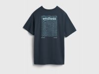 Футболка с морским принтом на спине, Голубой