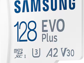 Карта памяти Samsung MicroSDXC 128Гб EVO Plus CL10 с адаптером белый