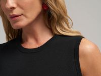 Вязаная майка прилегающего кроя с хлопком