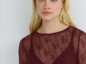 Кружевной лонгслив, Оранжевый