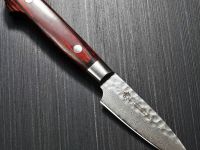 Нож кухонный овощной 80 мм, Sakai Takayuki, сталь VG-10 Damascus, рукоять дерево pakka wood