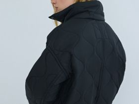 Утеплённая короткая куртка, Черный